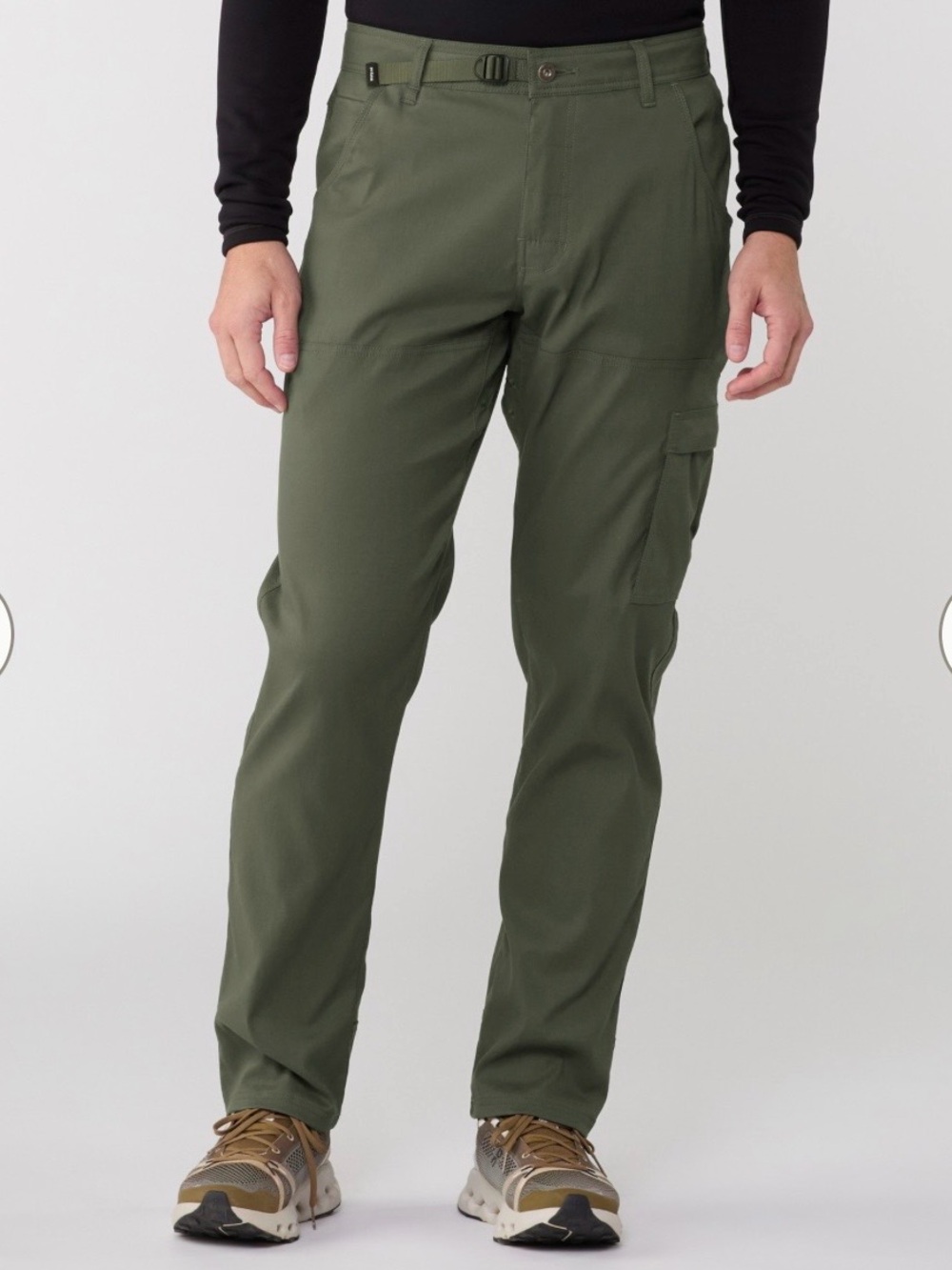 prAna Stretch Zion Cargo Hiking Pants Mens 32x32 Olive Green Relaxed Fit